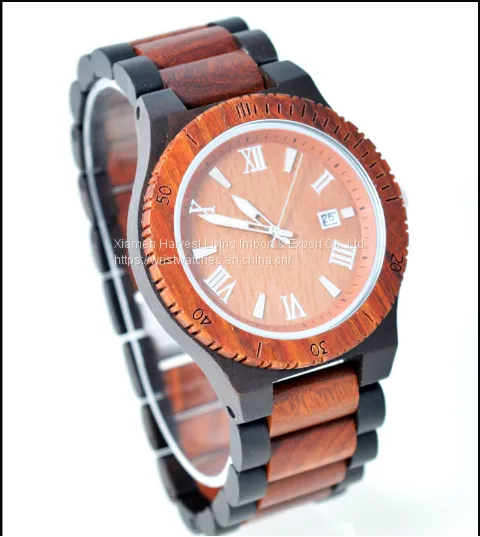 Wholesale Ebony Wooden Watch Wood Dial Quartz Brand Watches Christmas Gift photo-3
