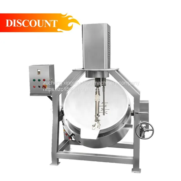 China Manufacturer Automatic Peanut Candy Cooking Mixer Machine Jacketed Kettle With Agitator Cooking Mixer Equipment photo-3