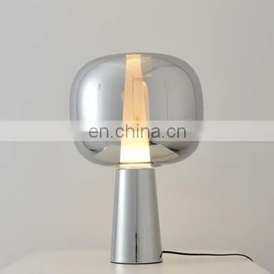Chrome/Gold/Rose Gold Glass Table Light Post Modern Table Lamp Glass Bedside Night Lamp photo-4