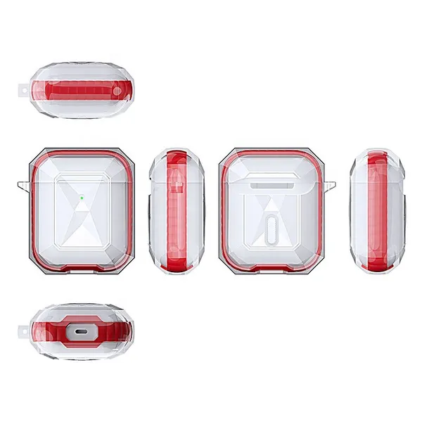 Wholesale Can be Customized Led Visible Tpu Transparent Clear Case With Keychain For Airpods 1 2 Wireless Charging Case photo-5