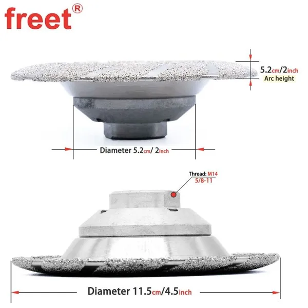 115mm* M14 Vacuum Brazed Diamond Grinding Wheels for Stone Concrete photo-3