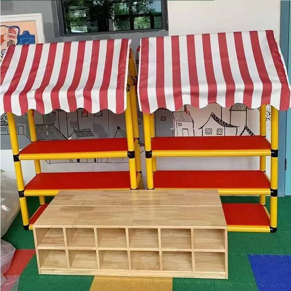 Outdoor Rainproof Cloth Storage Rack for Building Blocks and Toys in Kindergartens, a Multi-functional Movable and Freely Combinable Cabinet photo-4