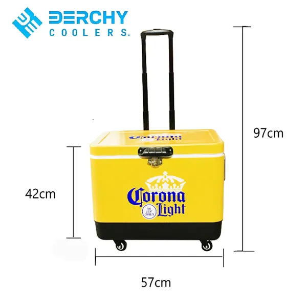 51L Portable Wheeled Hard Coolers Box With Wheels Cooler Box Big Wheeled Cooler photo-2