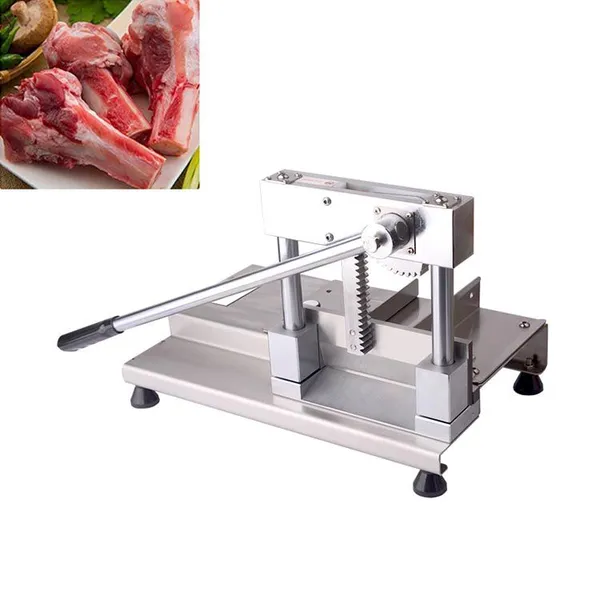QDMECH Commercial Manual Bone Cutting Machine Two Sets Blades Stainless Steel Body Frozen Bone Meat Cutter