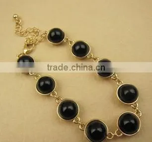 2015 Wholesale Natural Gemstone Gold Black Crystal Bead Bracelet photo-3