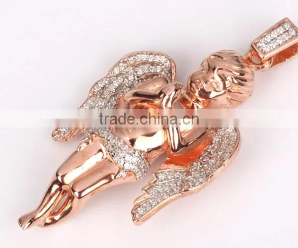 2015 Hot Sell Gold Diamond Angel Meaningful Pendant Necklace photo-3