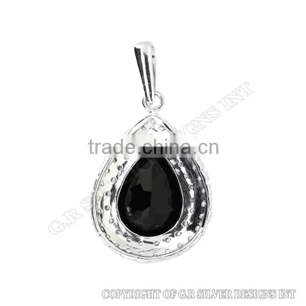 Black Onyx Pendant Sterling Silver,cz Pendants Wholesale,925 Silver Pendant Jewelry photo-2
