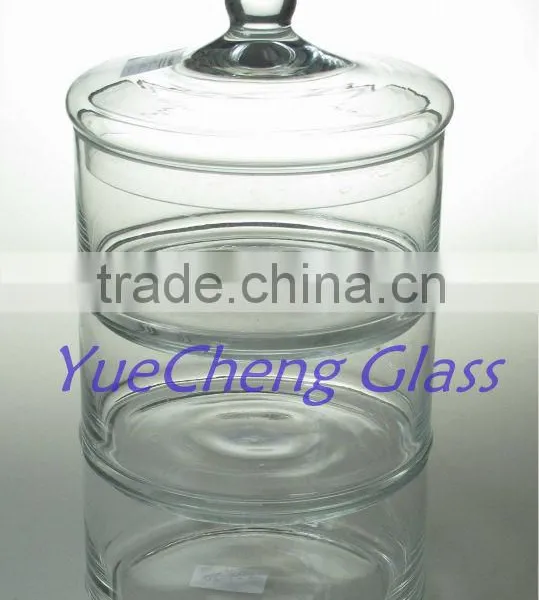 3pcs Tier Glass Large Candy Jar With Lid Handmade