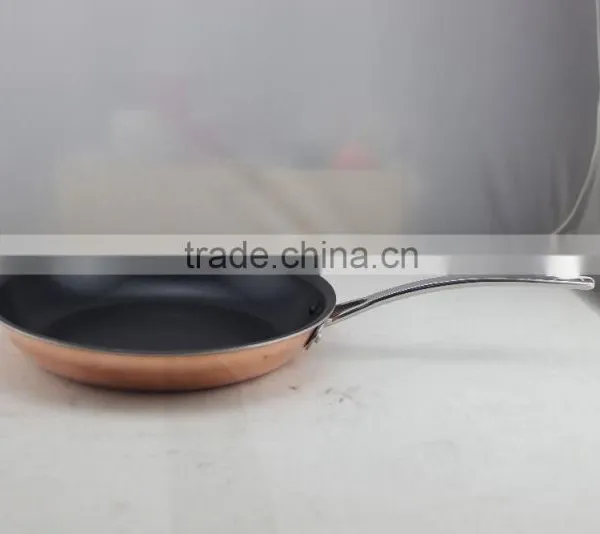New Innovation Pressed Nonstick Copper Metal Material Tri-ply Copper Frying Pan photo-2