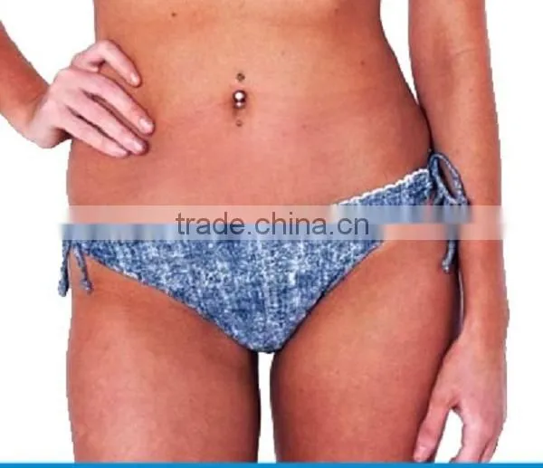 OEM&ODM 2015 Sexy Fashion Tie Denim Swim Brief Bottom