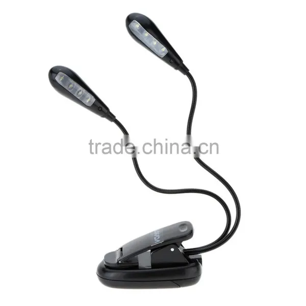 8 LEDs LIADA Dual Fleible Adjustable Lights Reading Clip-on Table Desk Study Lamp Music Score Light photo-2