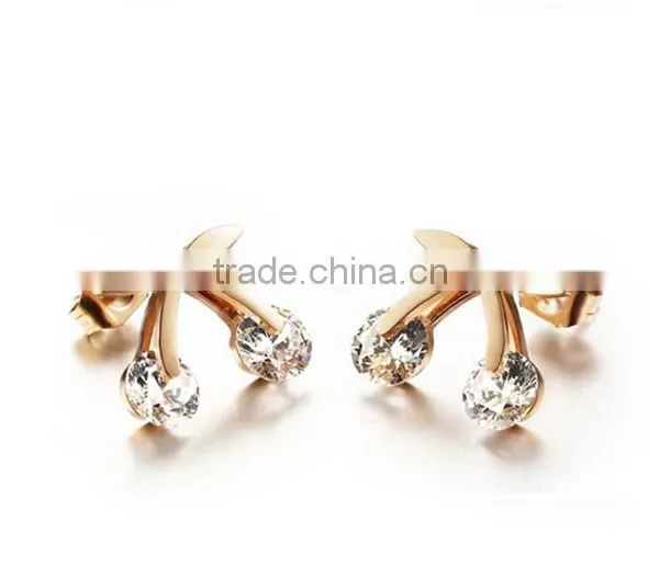 Hot Sale Popular Design Stainless Steel Zircon Earring for Girls photo-2
