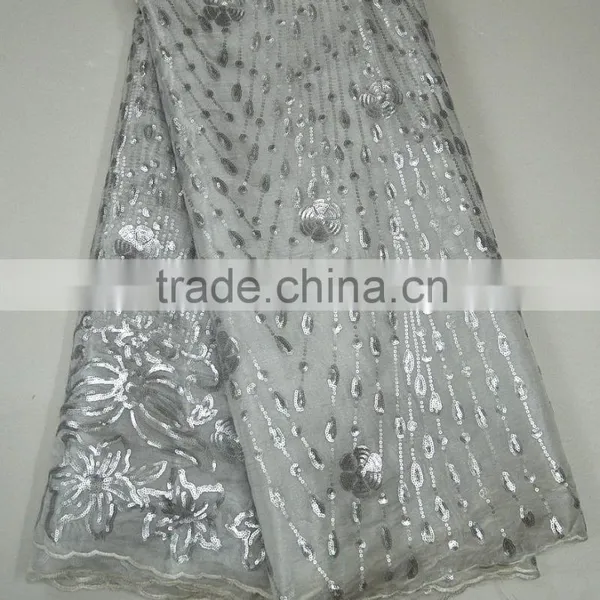 Red Wedding Dress Making Lace Lastest Style Korea Silk Lace Fabric New Sample With Sequins photo-6