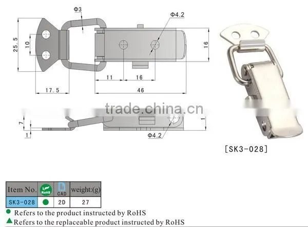 SK3-028 New Design Flat Draw Latch Made in China photo-2