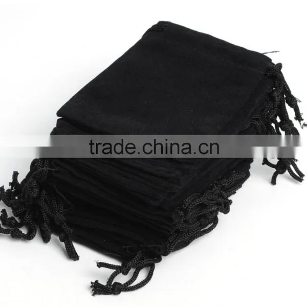 Samll Size12*17 cm Flannelette Bag Accessories Bag Black Flannelette Bag photo-5