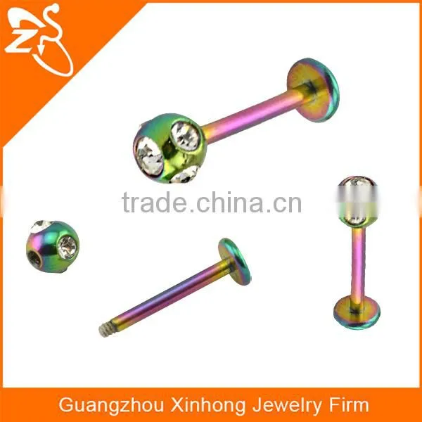Rainbow Anodized Flower Labret Studs Internally Threaded Labret Piercing Jewelry photo-5