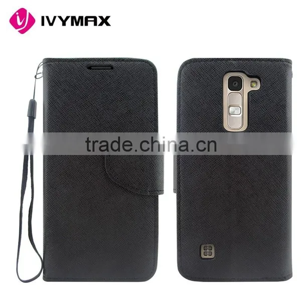 Best Selling Premium Leather Phone Case for LG Tribute 5 /K7 Flip pu Wallet Case