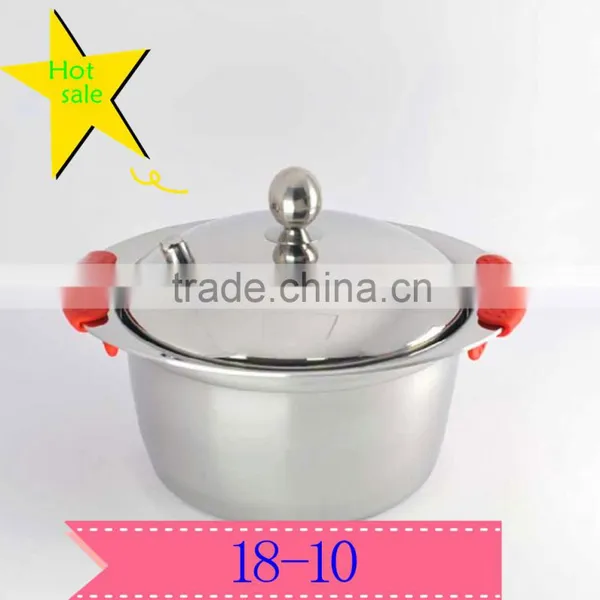 New Designs Stainless Steel Soup Pot With Red Handle High Quality