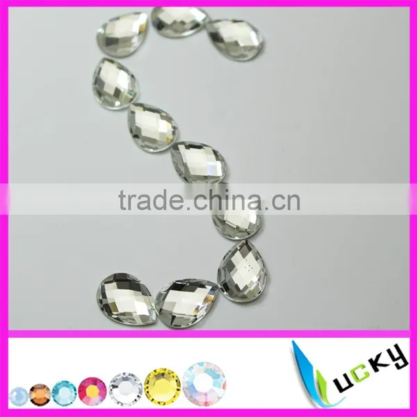 Sew on Flatback Teardrop Shape Crystal ab Color Strass Rhinestones, Can be With or Without Holes Glue on for Clothes photo-5