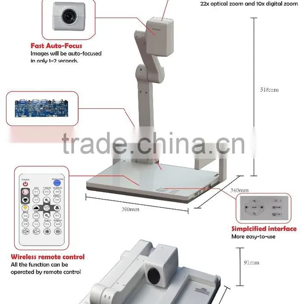 Advanced Technology Auto Focus Optical Zoom Digital Zoom 32Picturs Save Educational Visual Presenter photo-4