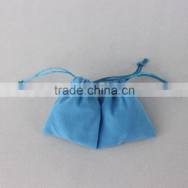 Small Size Black Printed Velvet Drawstring Bags photo-4