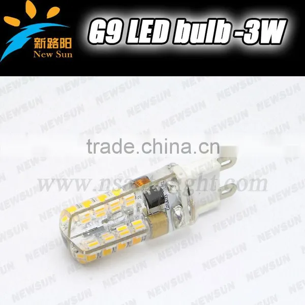 G9 Led Bulb Lamp 64LEDs 3W 3014 SMD White LED Corn Bulb Light G9 Led Crystal Chandelier Light 85-265V