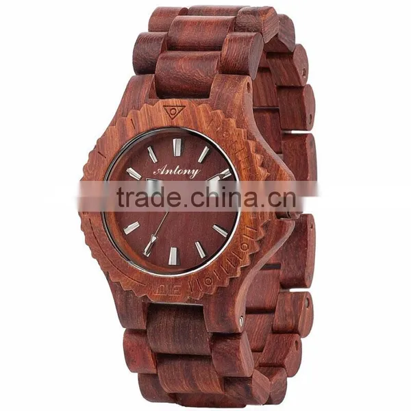 2015 Man Wood Watch With Red Sandalwood Case And Japan Movement