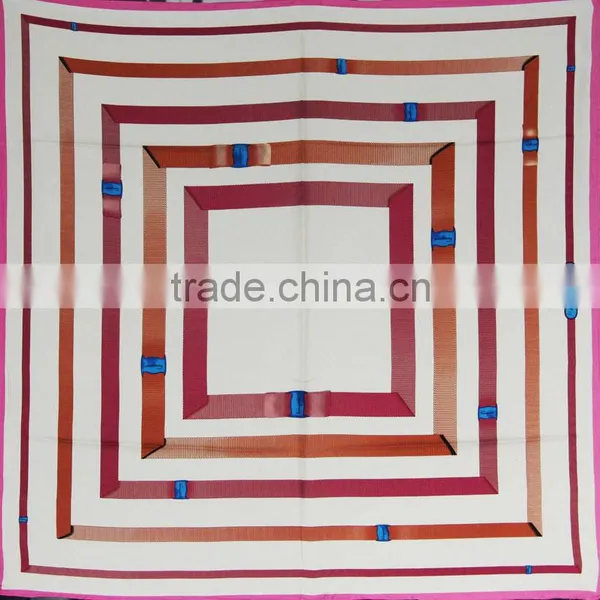 100%Silk Plain Printed Scarf 4Types of Color