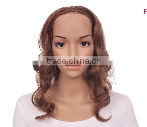 High Quality Deep Wave Synthetic Wig Blonde u Part Ombre Color China Wig Supplier photo-2