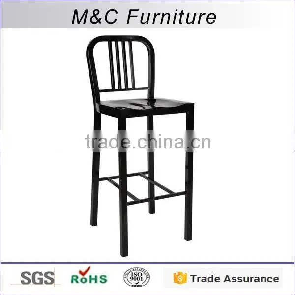 High Seat Steel Pipe Frame Navy Chair With Footrest