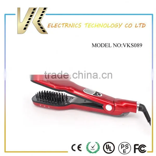 2016 Top Selling Steam Ceramic Hair Straightening Brush Steam Hair Straightener Brush photo-2