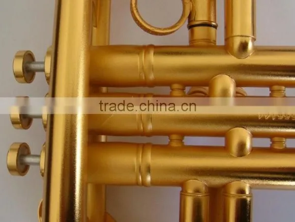 High Grade Trumpet Brush Gold Surface Import Brass Bell Professional Musical Instruments photo-6