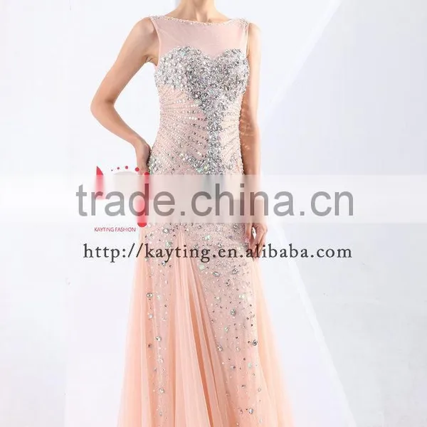 New Picture Fashion Sex Long Dresses Nude Lace Evening Dress 2013 Flounced Evening Dress photo-2