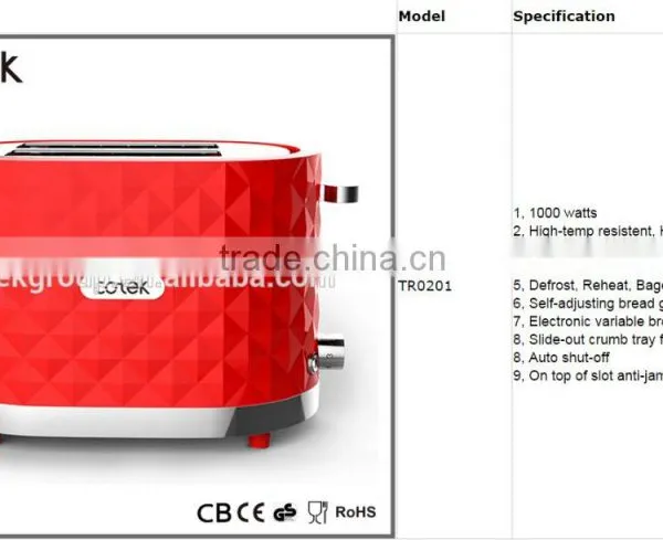 Diamond Design Bread Toaster With Browning Control photo-3