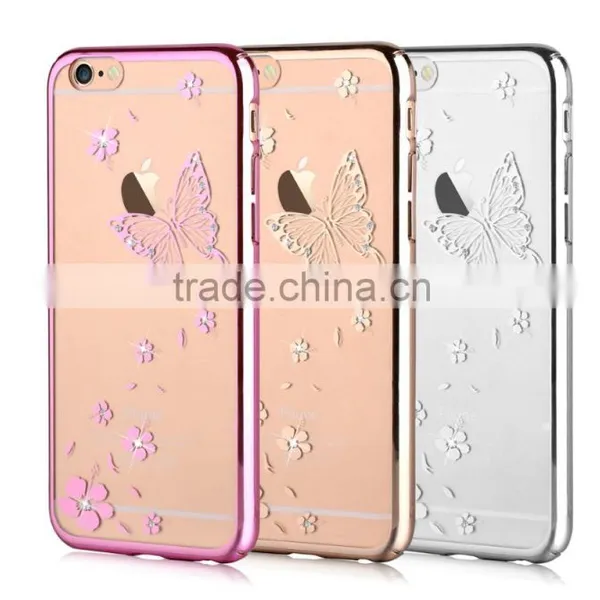 VOUNI Luxury Butterfly Bling PC Case for Iphone6s & 6s Plus,electroplating Mobile Phone Case photo-4