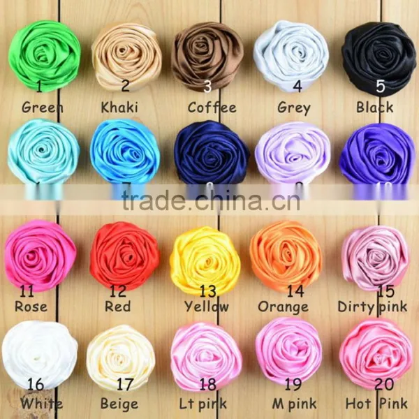 Satin Chiffon Rose Flower Wedding Dress Flower Appliques photo-2