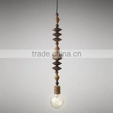 New Edison Vintage Retro Wooden Fixture Pendant Light Colorful Fabric Cable Lamp