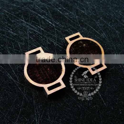 20mm Setting Size Vintage Style Natual Log Wood Bezel Watch Round Pendant Setting DIY Findings Supplies 1411142 photo-2