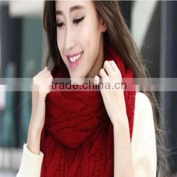 Hot Sale Large Women Knitting Infinity Scarf Winter Thicker Muffler Scarves Brand Solid Color Women's Scarf photo-5