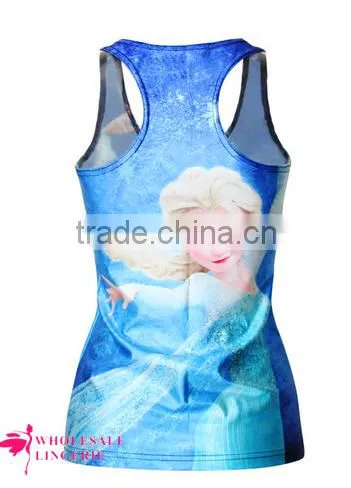Wholesale Sexy Tops for Women Frozen 3D Print Tank Top