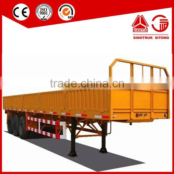 3 Axle Flatbed Side Wall Semi Truck Trailer and 6x4 Sinotruk Tractor Truck Trailer photo-5