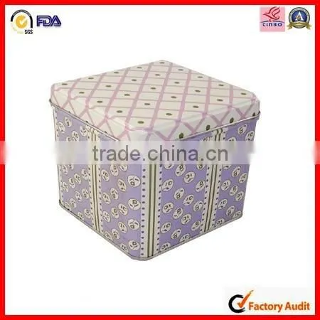 FDA Test Square Fancy Print Holiday Gift Tin Box photo-3