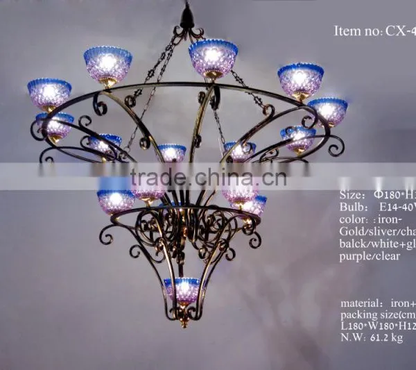 Italy Special Design Red Color Metal Chandelier With Glass photo-5