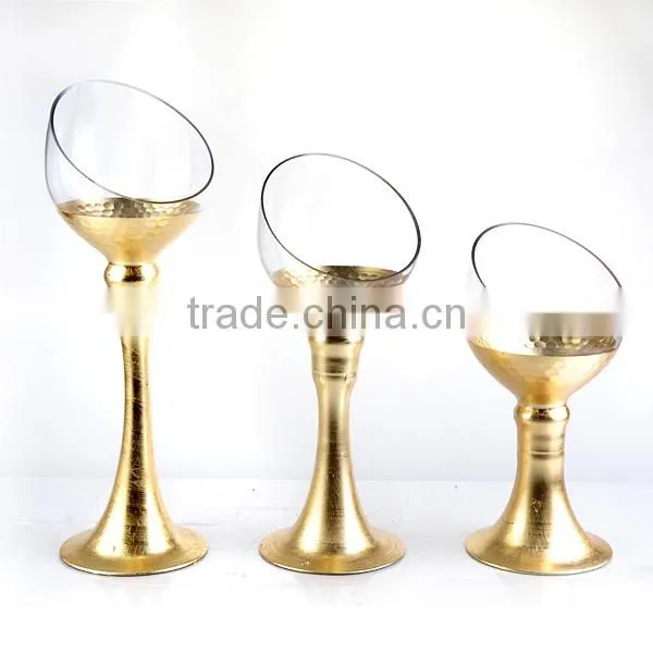 3-tier Tall Bell Shaped Glass Candle Holders for Wedding photo-2