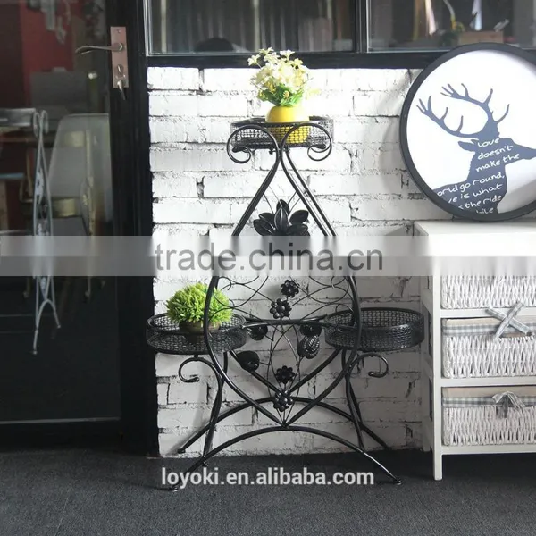 Handicraft Home Garden Decor Display Retro Shelf Metal Planter Holder Planter Style Wrought Iron Flower Pot Stands