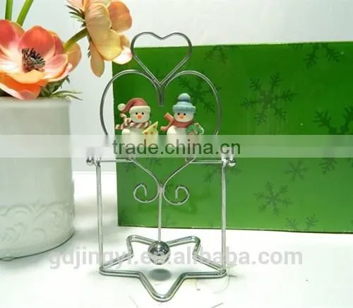 Double Acrylic Snowmans Metal Table Decoration for Valentines photo-2