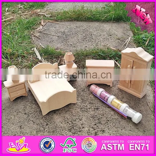2017 Best Kids Doll Furniture Toys Wooden Coloring Toy for Sale W03A085-S