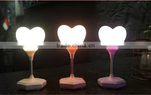 2017 New Rechargeable Usb 1500mah Romantic Love Heart Shape Led Night Light photo-5