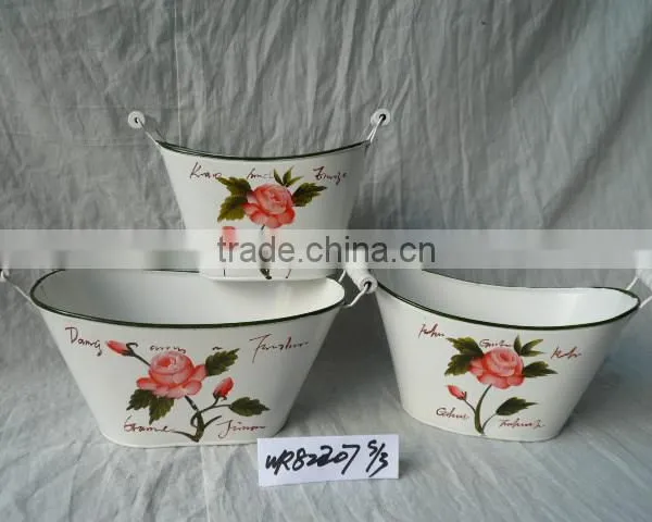 Cheap Metal Decal Flower Pot for Deco photo-3