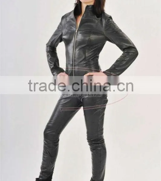 Women Real Sheep Leather Catsuit